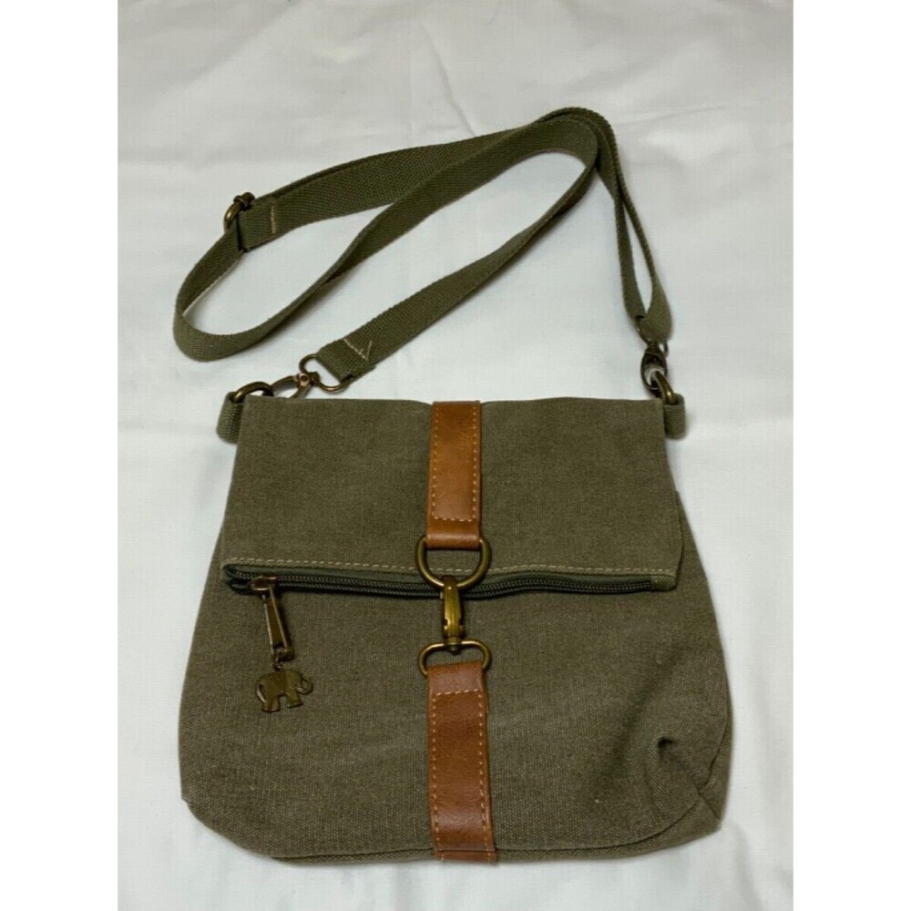 Cargoit Canvas Crossbody Purse Shoulder Bag Green Brown